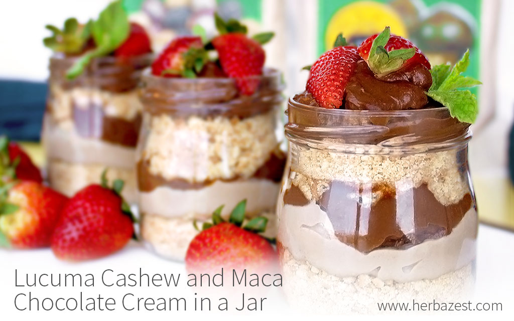 Lucuma Cashew and Maca Chocolate Cream in a Jar