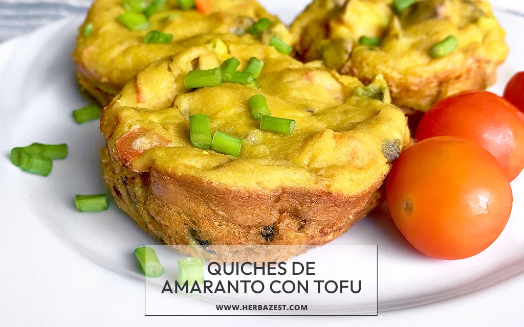 Quiches de amaranto con tofu