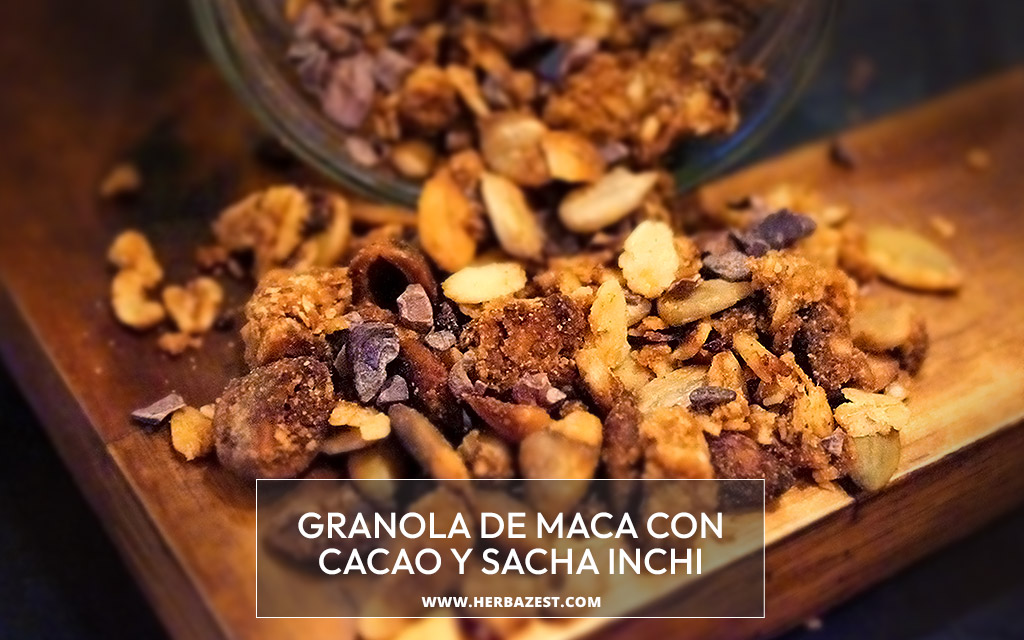 Granola de maca con cacao y sacha inchi