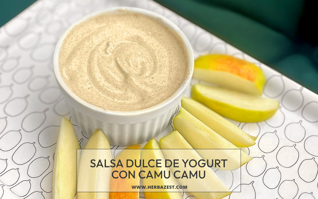 Salsa dulce de yogurt con camu camu y canela