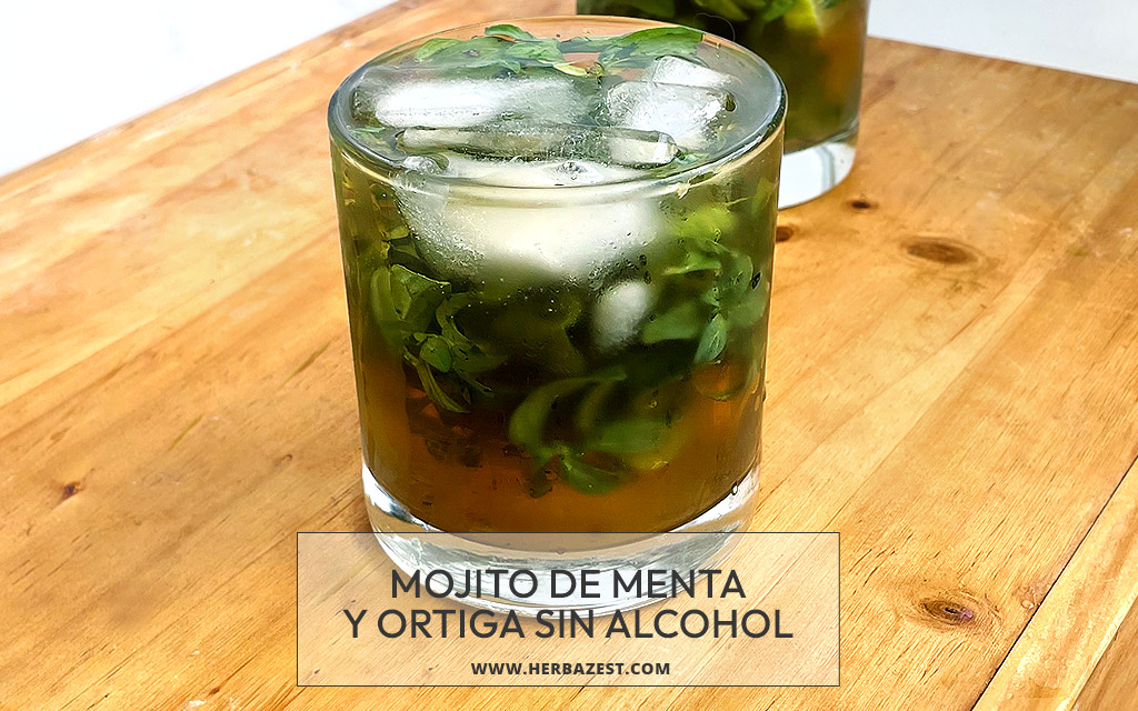 Mojito de menta y ortiga sin alcohol