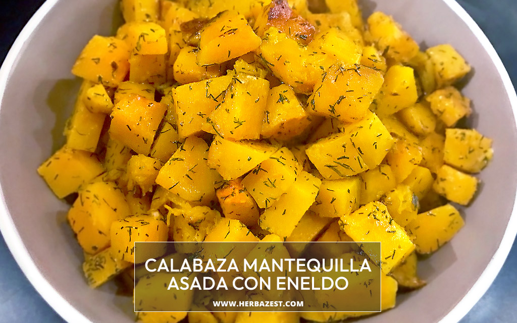 Calabaza mantequilla asada con eneldo