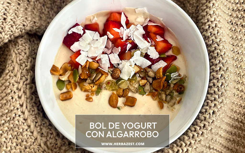 Bol de yogurt con algarrobo