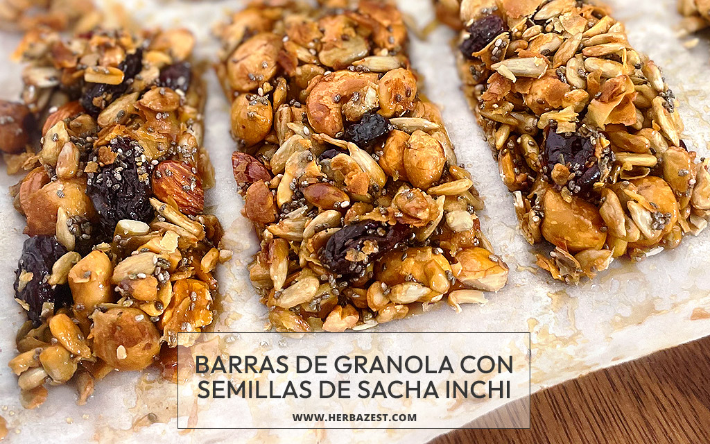 Barras de granola con semillas de sacha inchi