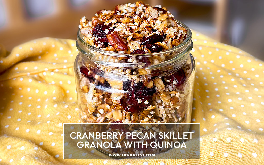 Cranberry Pecan Skillet Granola with Quinoa Crispies