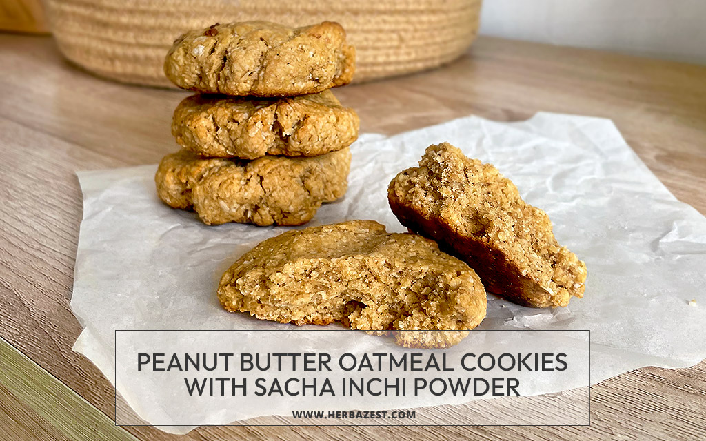 Peanut Butter Oatmeal Cookies with Sacha Inchi Powder